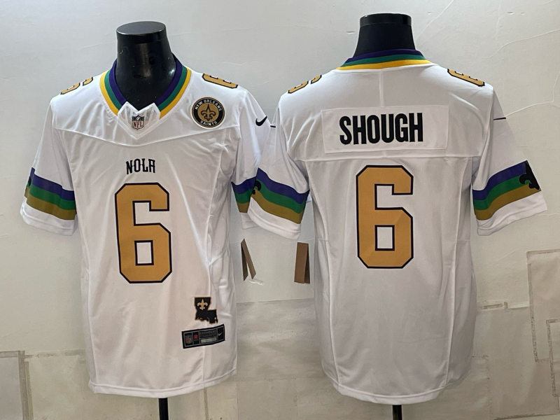 Men 2026 New Orleans Saints #6 Shough white Limited NFL Jersey 101201